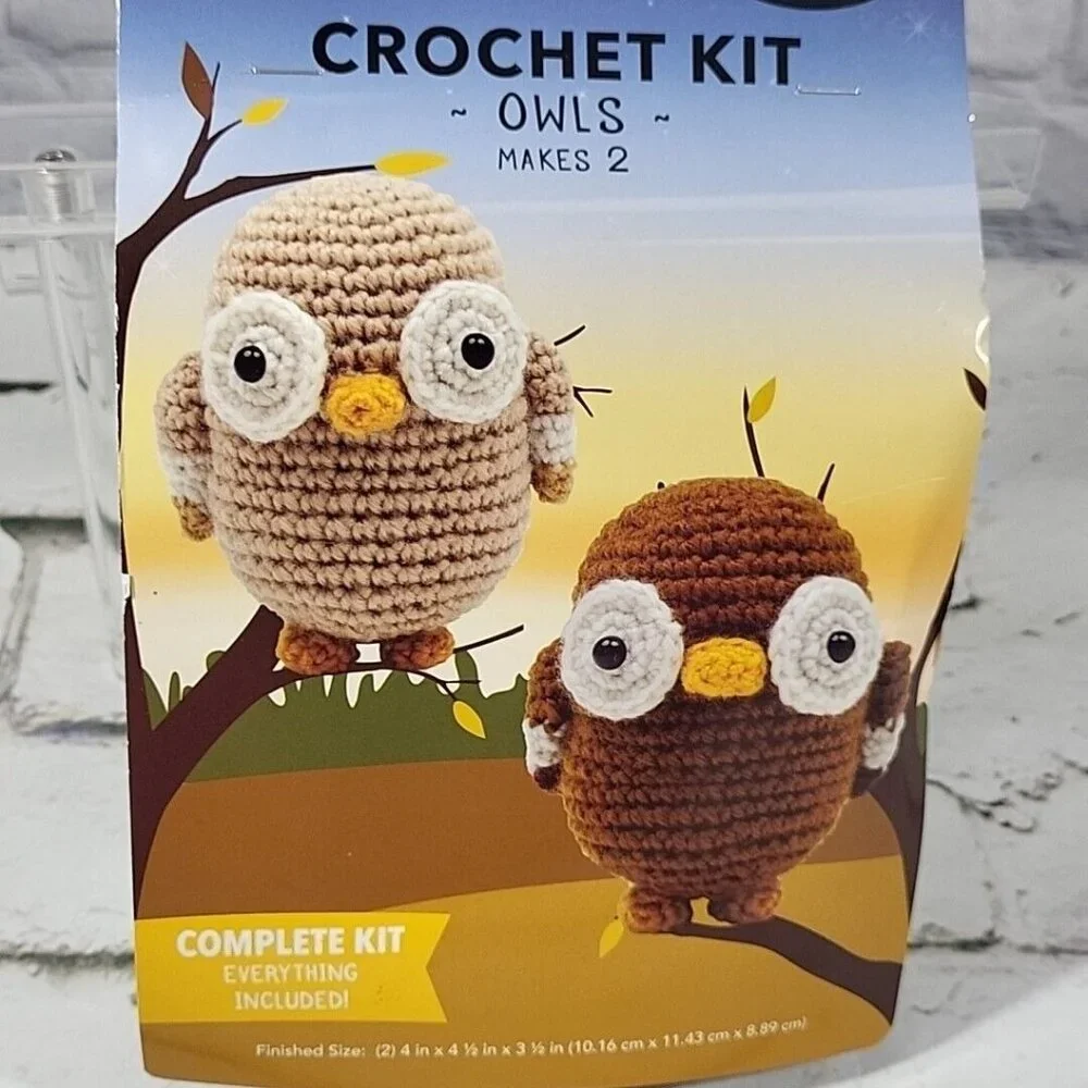 Needle Creations Harvest & Holiday Crochet Kits Owls for‎ 2 Owls New